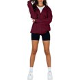 thumbnail image 1 of Veste à Capuche Décontractée à Manches Longues pour Femmes Zip Outwear Couleur Unie avec Poches Sweat Automne, 1 of 9