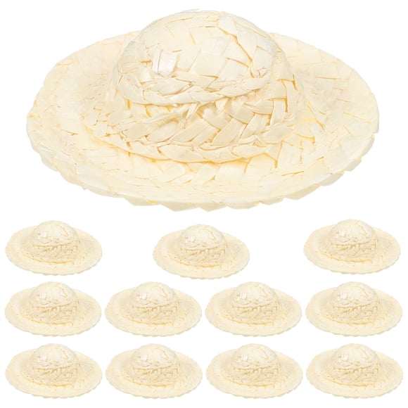 Miangastore Chapeau d'Artisanat Tissé Beige pour Personnalisation Amateurs de Bricolage 12 Pcs 3.14x3.14x1.02 Po
