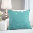 thumbnail image 2 of Northlight Coussin Carré Géométrique Contemporain Bleu Océan 17 Pouces, 2 of 5