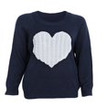 thumbnail image 2 of Chandail-Over Tricoté à Manches Longues Motif Cœur pour Femmes Saint-Valentin Noir TTG, 2 of 8