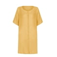 thumbnail image 4 of Heliisoer Women's Shirt Mini Dress Dress Short Short Sleeve Solid Color Patchwork, 4 of 9