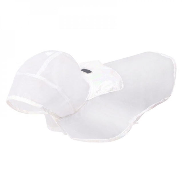 Pet Réglable Imperméable Transparent Hoodie Imperméable Imperméable Veste Rainwear Poncho pour Petits Chiens de Taille Moyenne Blanc