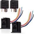 thumbnail image 1 of Car Relay With Socket Holder - 12v 30 Apm 5 Pin Changeover Relay Kits (2 Pack), 1 of 5