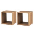 thumbnail image 1 of Costway 2 PCS Wood Stackable Storage Cube 2-tier Narrow Bookshelf Vinyl Record Organizer, 1 of 10