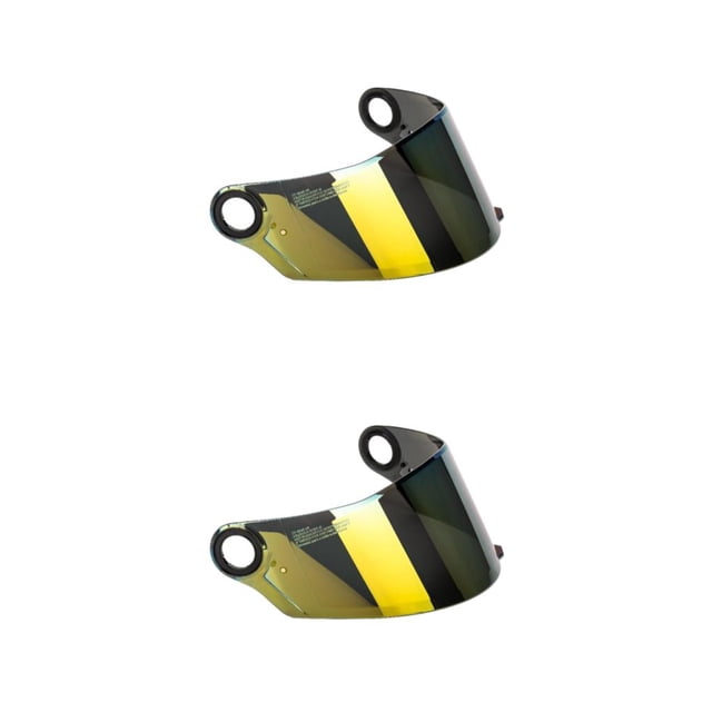 Youkk Haute Performance pour Lentille de Visière pour FF358 396 Plein Visage Résistant aux Rayures Doré 255mm 2Ensemble