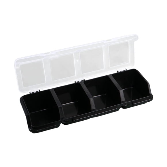 Baohd Screw Organizer Storage Bin Garage Carry Items with Small Workbench Lid Nuts Black 30.99x10.41x6.35cm