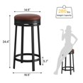 thumbnail image 3 of 360°Swivel Bar Stools Set,  PU Leather Counter Height Barstools with Footrest & Metal Frame, Upholstered Backless Round Bar Stools for Kitchen Island, 3 of 7