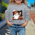 thumbnail image 2 of GDREDA Chandails à Capuchon et Chandails pour Filles, Mignons, Imprimés, Col Rond, Manches Longues, Mode Halloween pour Enfants, Gris, 4-5 Ans, 2 of 4
