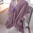 thumbnail image 2 of VONKY Comfortable Wool Shawl Blanket Casual Days Or Special Events Matching Pockets For Convenient grey, 2 of 6