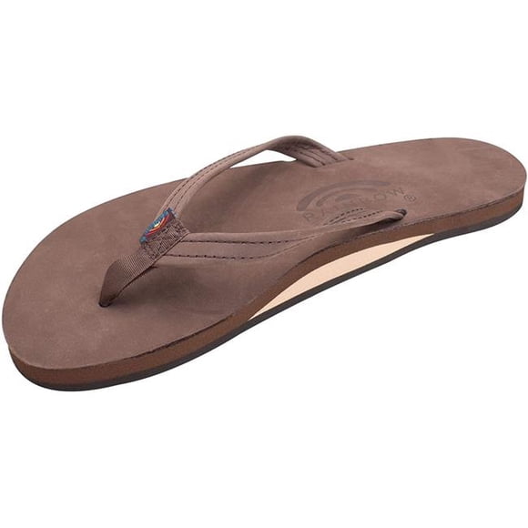 Rainbow Sandals 301ALTS0-W-EX-S Womens Single Layer Premier Leather Narrow Strap Sandal, Expresso - Small - Size 5.5-6.5