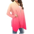 thumbnail image 3 of Yuyuzo Long Cardigan for Women Gradient Color Open Front Draped Tops Fall Winter Casual Cardigan, 3 of 5