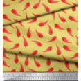 thumbnail image 2 of Soimoi Yellow polyester Crepe Fabric Chilli Vegetable Print Sewing Fabric Yard 42 Inch Wide, 2 of 2