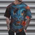 thumbnail image 1 of Qertyioot Mode d'Été Décontractée T-shirt Imprimé à Col Rond pour Hommes, Évacuation de l'Humidité, Manches Courtes, 1 of 5