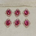 thumbnail image 2 of 10x Crystal Rhinestone Button Flatback Cabochon Embellishments Fushcia 30x25mm, 2 of 7