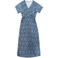 thumbnail image 5 of SMihono Robes Bohémiennes d'Été pour Femmes Grande Taille, Robe Décontractée Ample Imprimée à Manches Courtes Col en V avec Ceinture, 5 of 5