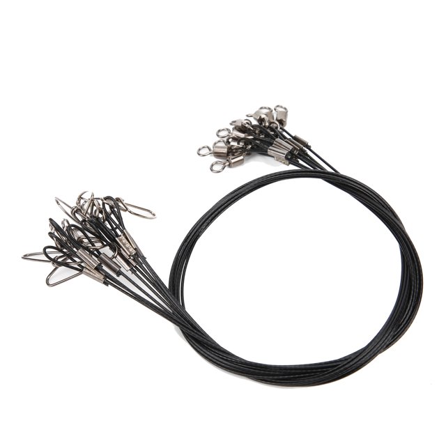 Fil de Pêche Fil d'Acier avec Hameçon Pivotant Trace de Fil Fil Pivotant Laisse de Fil de Pêche Fil d'Acier Anti-Morsure Fil de Pêche en Acier Fil d'Acier