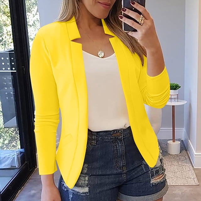 AherBiu Cardigan pour Femmes Léger Décontracté 2025 Mode Automne Hiver Extérieur Coupe Ajustée Ouvert à l'Avant Vestes