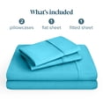 thumbnail image 2 of Bare Home Premium 1800 Collection 4-Piece Bed Sheet Set, Split Head Flex King, Aqua, 2 of 10