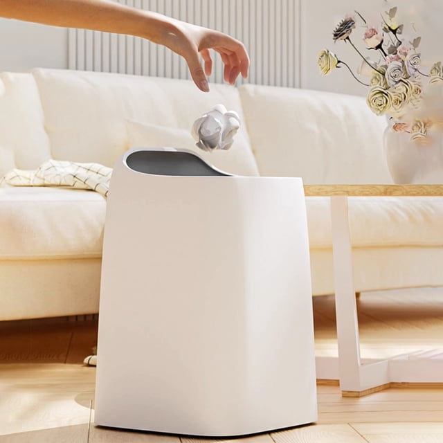 Bathroom Trash Can, Kitchen Trash Cans with Lids ,Small Garbage Can for Bedroom,Wastebaskets for Bedroom,Double Layer Trash Can,Household Bathroom Living Room,Foot-operated Trash Storage Bin