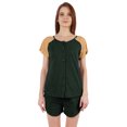thumbnail image 1 of Inkmeso Solid 2 Pc Nightwear Set For Women Raglan Sleeves Button-Down Top & Shorts Sleepwear-39, 1 of 7