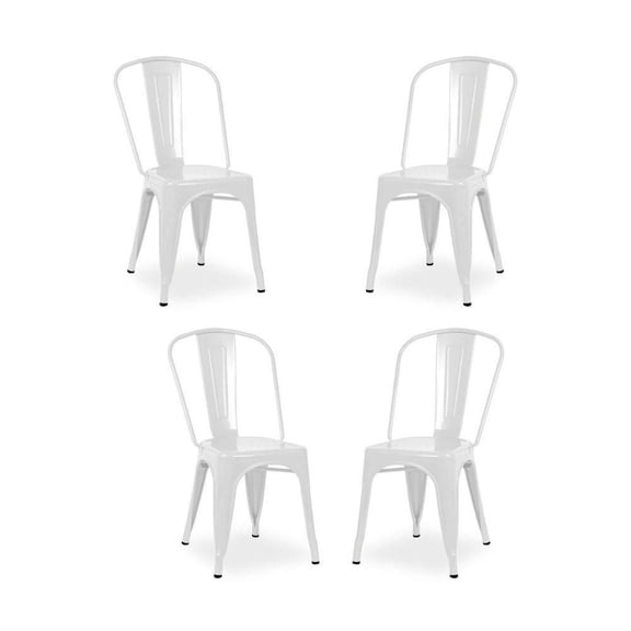 Chaise de salle à manger Tolix Roch en métal, ensemble de 4 chaises en métal