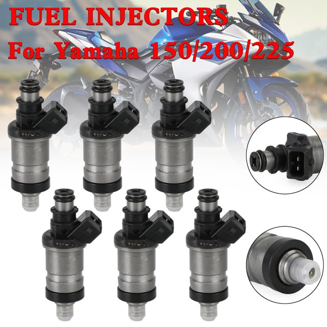 6 Pcs Injecteur de Carburant 65L-13761-00-00 pour Yamaha 150/200/225 HP 2 Temps
