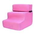 thumbnail image 4 of lionlar Comfortable Dog Stairs Ladder Ramp Cat Removable Pet Supplies 3 Steps for Indoor Pink, 4 of 9