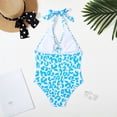 thumbnail image 4 of MIASHUI Big Kids Girls Swimsuit Hanging Neck Triangle Swimsuit Milk Leopard Pattern One Piece Red,13-14 Years, 4 of 9