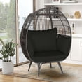 thumbnail image 3 of Costway Patio Oversized Rattan Wicker Egg Chair Lounge Basket 4 Cushion Indoor & Outdoor, 3 of 9