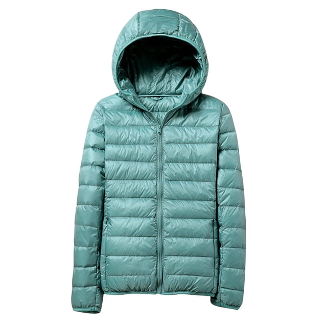 Innerwin Veste Matelassée à Capuche Manteau pour Femmes Intérieur Poche Décontracté Vert G