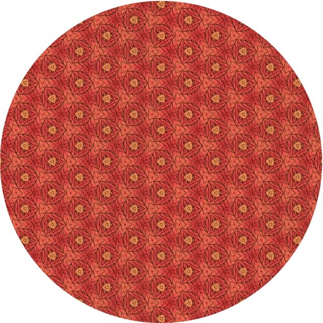 Ahgly Company Machine Washable Indoor Round Transitional Orange Red Orange Area Rugs, 7' Round