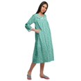 thumbnail image 3 of Moomaya Robe de Nuit Longue Jusqu'au Genou à Patte de Boutonnage pour Femmes, Imprimée, 3 of 6
