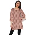 thumbnail image 1 of Moomaya Kurtis Courtes en Poly-Crêpe pour Femmes, Robe à Manches Kimono Imprimée, Haut Indien, 1 of 5