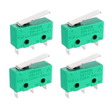 Uxcell 4 Pcs KW4-3Z-3 Micro Interrupteur de Limite SPDT Sans NC Levier Court Droit