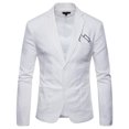 thumbnail image 2 of BOBOGOJP Men's Casual Blazer Jacket Fall Winter Style Plus Cotton Solid Color Lapel Overcoat Jacket (White,XL), 2 of 4