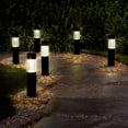 thumbnail image 3 of Mainstays Plastic Solar Landscape Black Round Bollard Pathway Light, 3 of 7