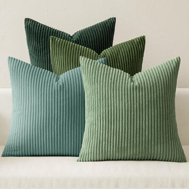Lomyolo Decorative Couch Throw Pillow Covers 18x18 Inch Set of 4 Soft Corduroy Farmhouse Boho Pillow Cases Skin-Friendly Washable Neutral Cushion Covers for Couch, Bed,Kitchen Living Room,Bed, Sofa