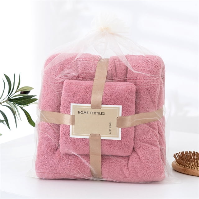 TopLLC Cotton 2 In 1 Bath Towel And Face Towel Soft-Bath Towels Set OF