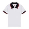 thumbnail image 1 of WEIYLL Polo Shirts for Boys Short Sleeve Button Down Patchwork Closure Comfortable Soft Fabric Graphic Tops for 11-12 Years, 1 of 2