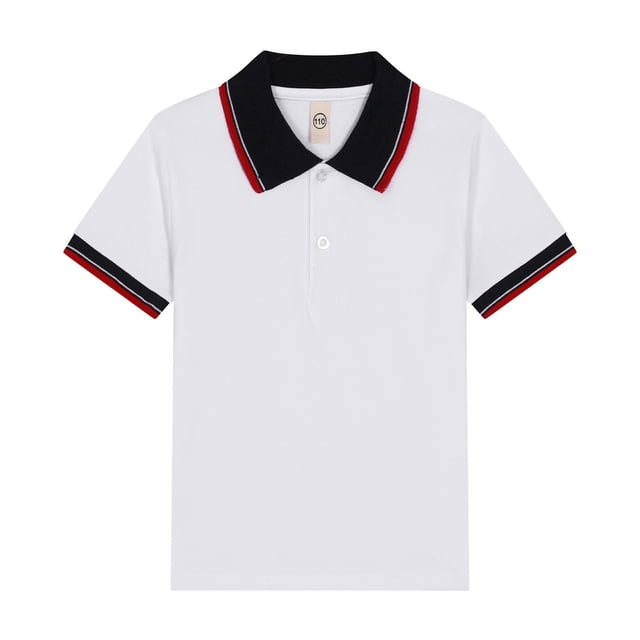 WEIYLL Polo Shirts for Boys Short Sleeve Button Down Patchwork Closure Comfortable Soft Fabric Graphic Tops for 11-12 Years
