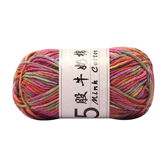 Ke1Clo Laine à Tricoter à Moins de 5 $! Cinq Brins Coton Lait Dégradé Fil de Crochet Tissé à la Main F 50g 325m pour Bricolage Poupée Chandail Section Laine Teintée Pelote
