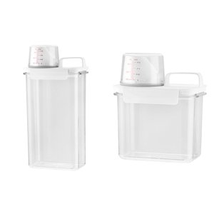 GROWTH TANK 2Pcs Laundry Detergent Dispenser with Measuring Cup Washing Liquid Box Dry Grain