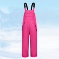 thumbnail image 2 of TIEVOSA Children's Ski Snow Pants Warm Overalls Snowboard Winter Pants（Red）, 2 of 3