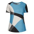 thumbnail image 4 of Diufon Hauts pour Femmes Grande Taille Printemps Été Manches Courtes Col Rond Chandails à Enfiler Chemises Décontractées Imprimées Blouses Amples, 4 of 6