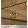 thumbnail image 2 of Soimoi Poly Georgette Fabric Leaves & Floral Block Print Sewing Fabric Yard 52 Inch Wide, 2 of 3