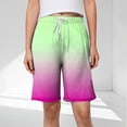 thumbnail image 2 of Plebaso Womens Casual Shorts Knee Length Drawstring Shorts Gradient Color Summer Wide Leg Shorts S-5XL, 2 of 6