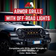 thumbnail image 2 of AMERICAN MODIFIED Grille w/Lights for 18-23 Jeep Wrangler JL & Gladiator JT, 2 of 8