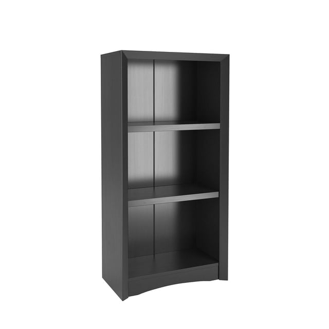CorLiving Quadra Engineered Wood 3-Tier Shelf Adult Standard Bookcase with 2 Adjustable Shelves