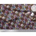 thumbnail image 2 of Soimoi Cotton Poplin Fabric Artistic Floral & Check Geometric Print Sewing Fabric Yard 56 Inch Wide, 2 of 3