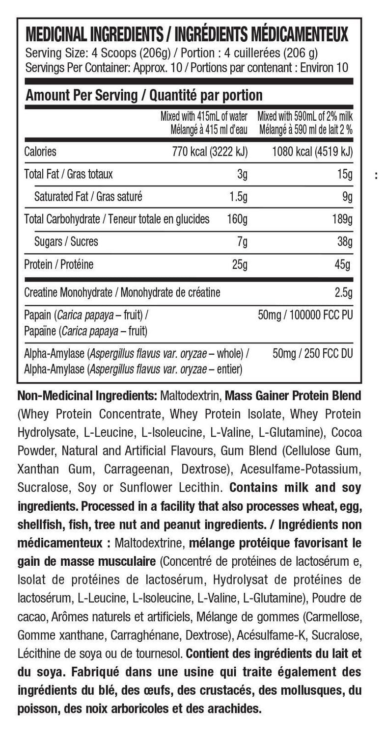 Poudre pour augmenter la masse musculaire au triple chocolat de Six Star